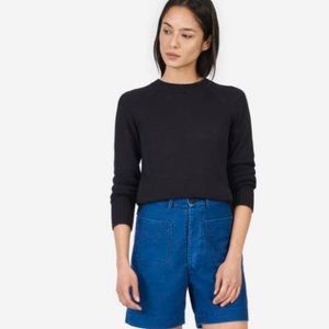 Everlane crew neck lightweight knit sweater black